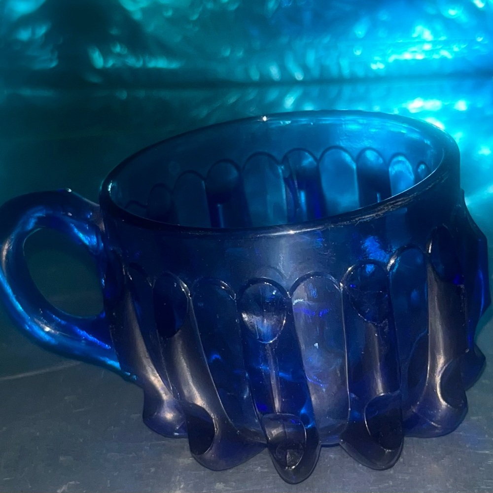 Vintage Blue Glass Mug